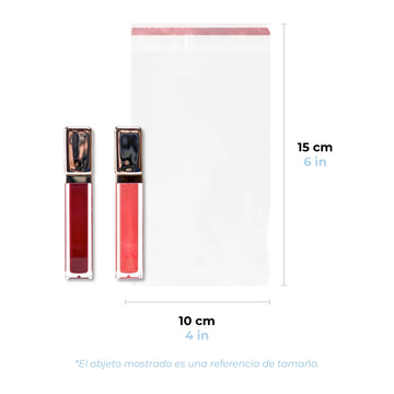 10 x 15 cm - Bolsas de Celofán con Adhesivo | Paquete de 1000 | Transparente