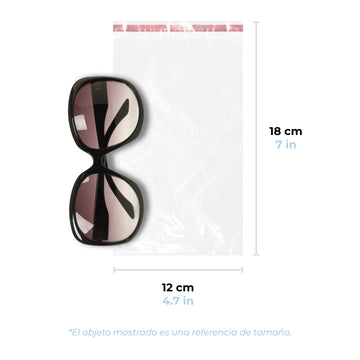 12 x 18 cm - Bolsas de Celofán con Adhesivo | Paquete de 1000 | Transparente