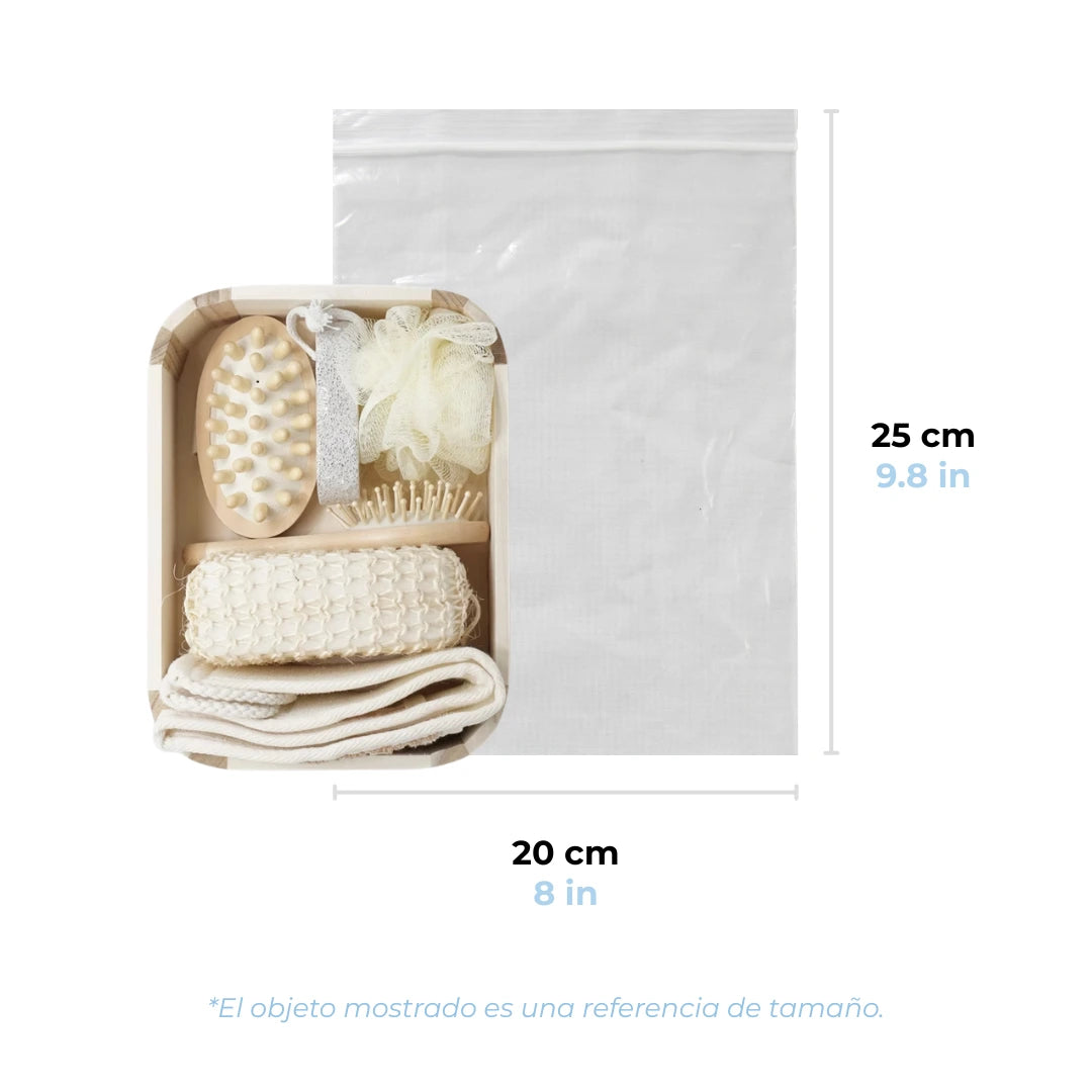 20 x 25 cm - Bolsas de Plástico con Cierre Ziploc | Paquete de 1000 | Transparente | Tipo Ziploc