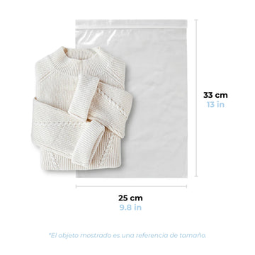 25 x 33 cm - Bolsas de Plástico con Cierre Ziploc | Paquete de 1000 | Transparente | Tipo Ziploc
