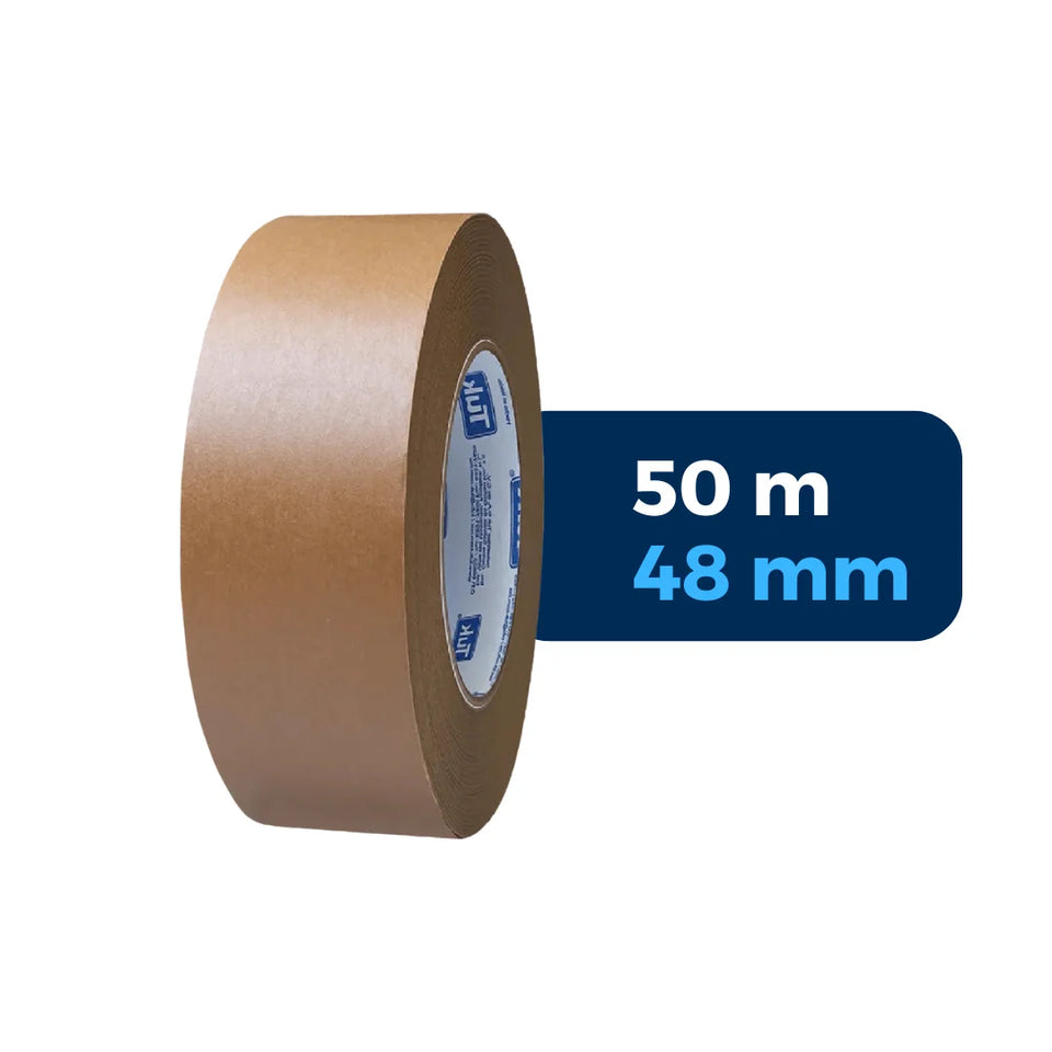 48 mm x 50 m - Cinta Adhesiva de Papel Flatback (Tuk 191) | Café
