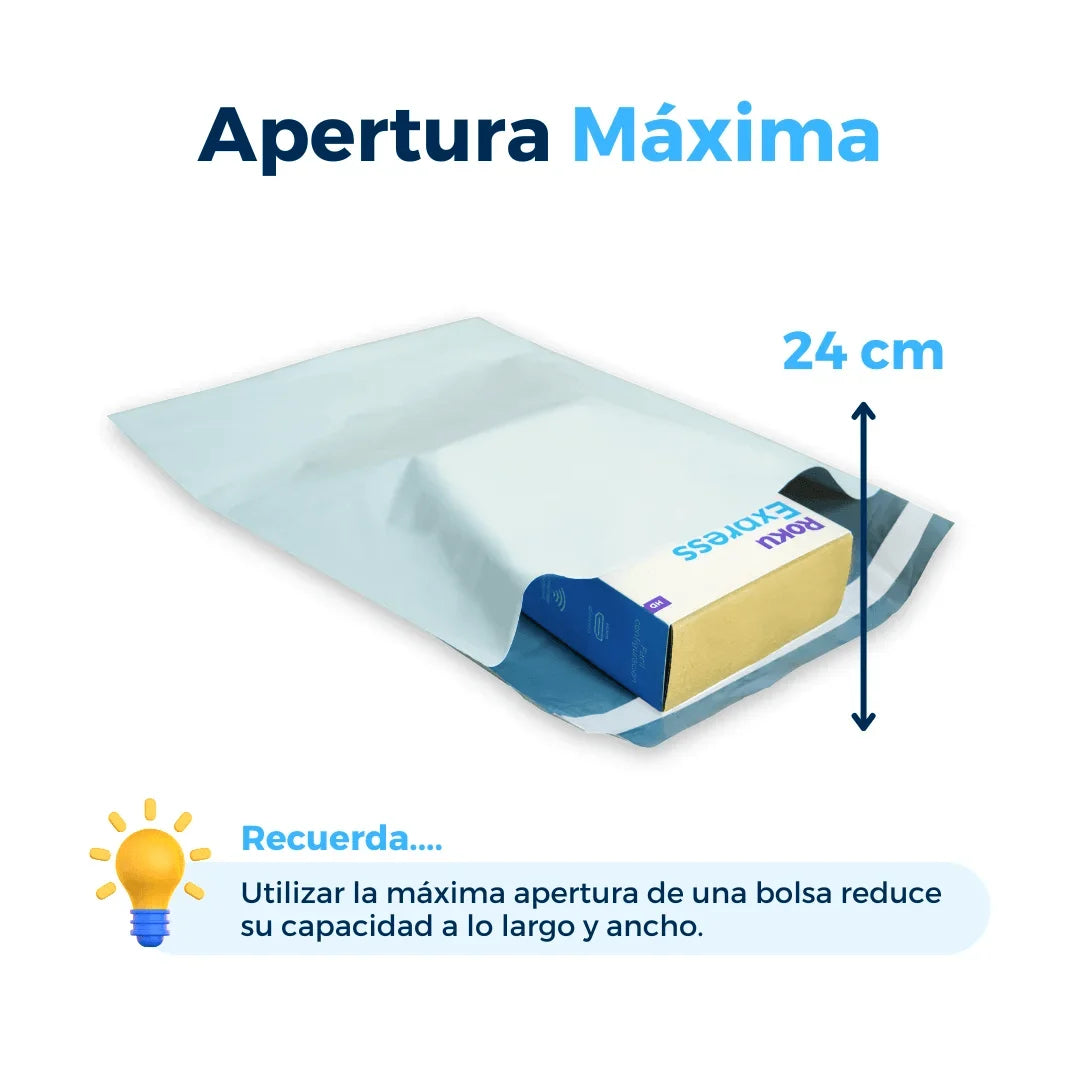 30 x 40 cm - Bolsas para Envíos Básicas | Paquete de 100 | Blanca