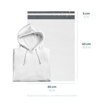 30 x 40 cm - Bolsas para Envíos Básicas | Paquete de 100 | Blanca