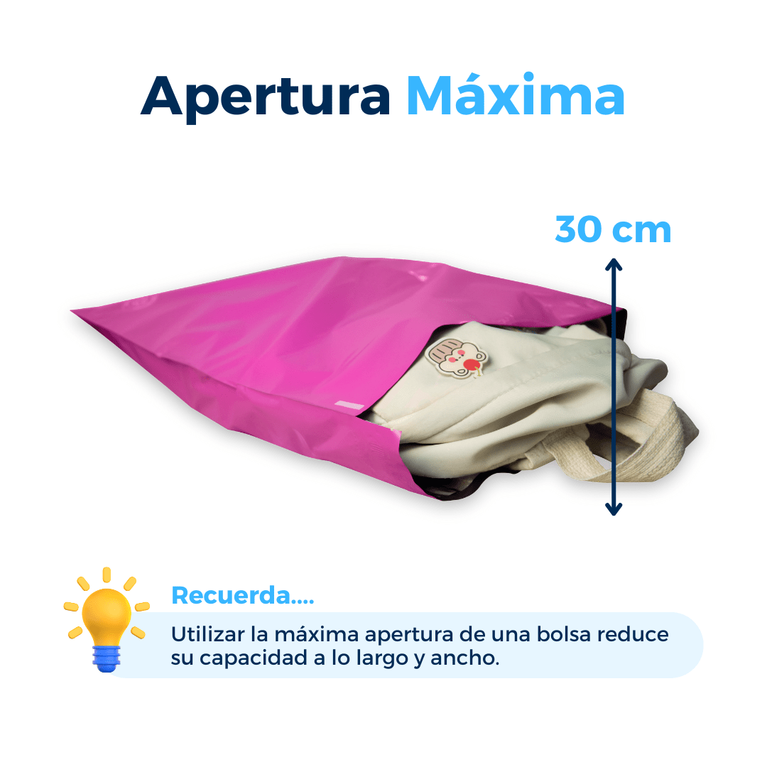 Bolsas para envíos rosa de 37 x 48 cm apertura máxima: 30 cm. Para Paquetes.