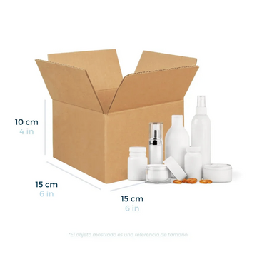15 x 15 x 10 cm - Cajas de Cartón para Envíos | Paquete de 25 | Papel Kraft | 32 ECT | Caja Regular (CRR)