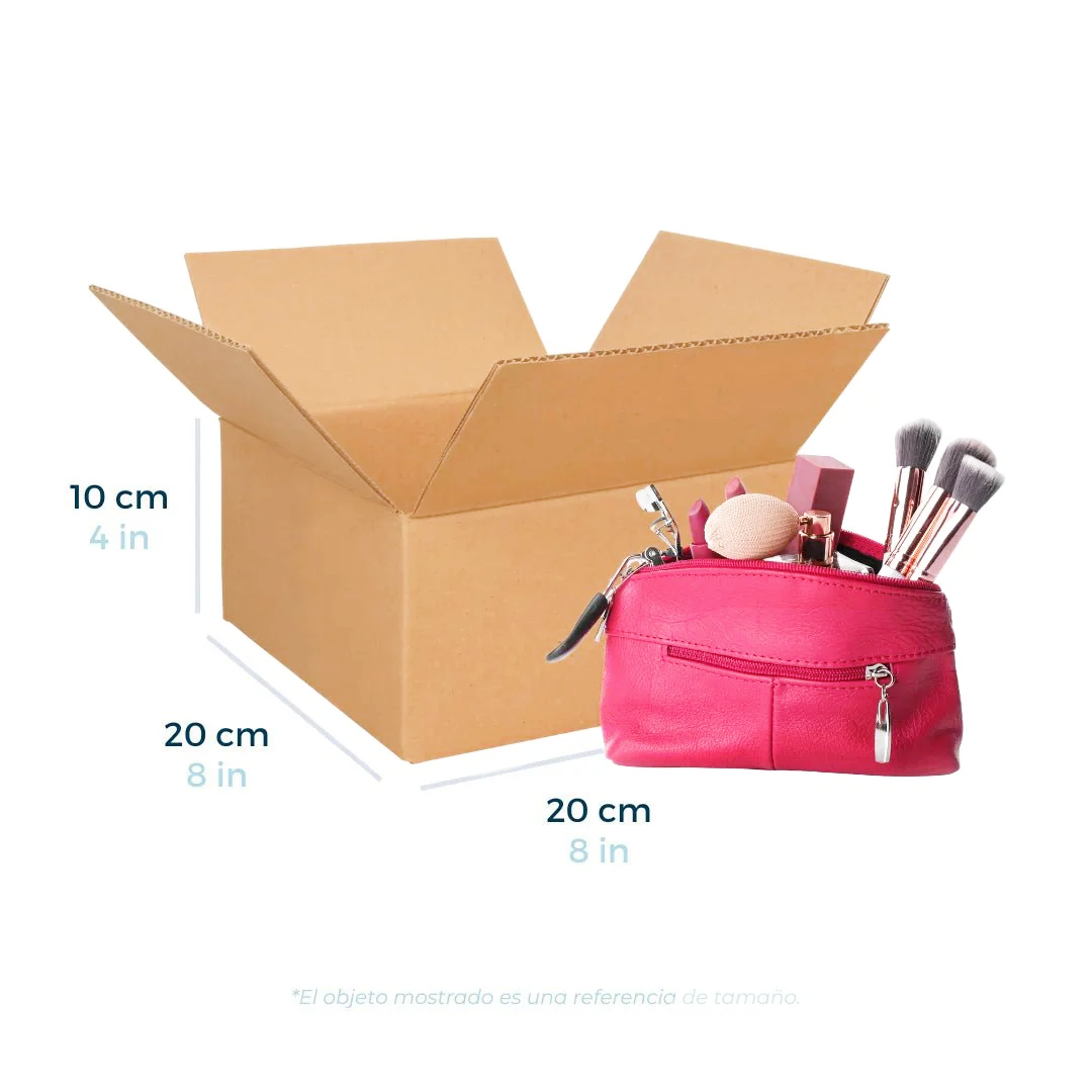 20 x 20 x 10 cm - Cajas de Cartón para Envíos | Paquete de 25 | Papel Kraft | 32 ECT | Caja Regular (CRR)