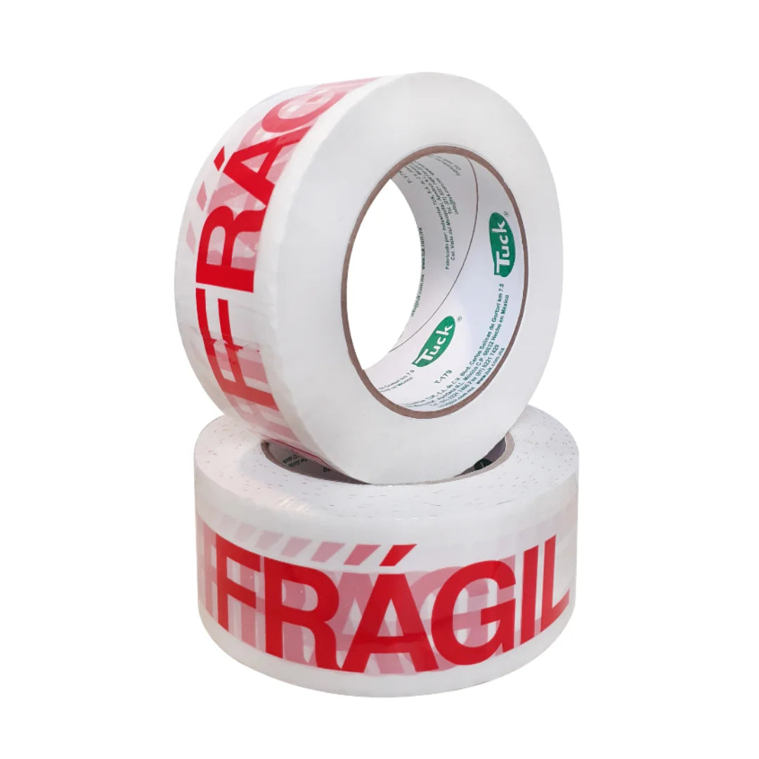 48 mm x 100 m - Cinta Adhesiva con Leyenda "Frágil" (Tuk 179)