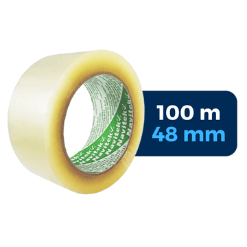 48 mm x 100 m - Cinta Adhesiva Hot Melt Transparente (Navitek 579)