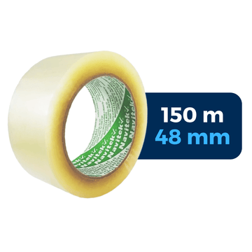 48 mm x 150 m - Cinta Adhesiva Hot Melt Transparente (Navitek 579)