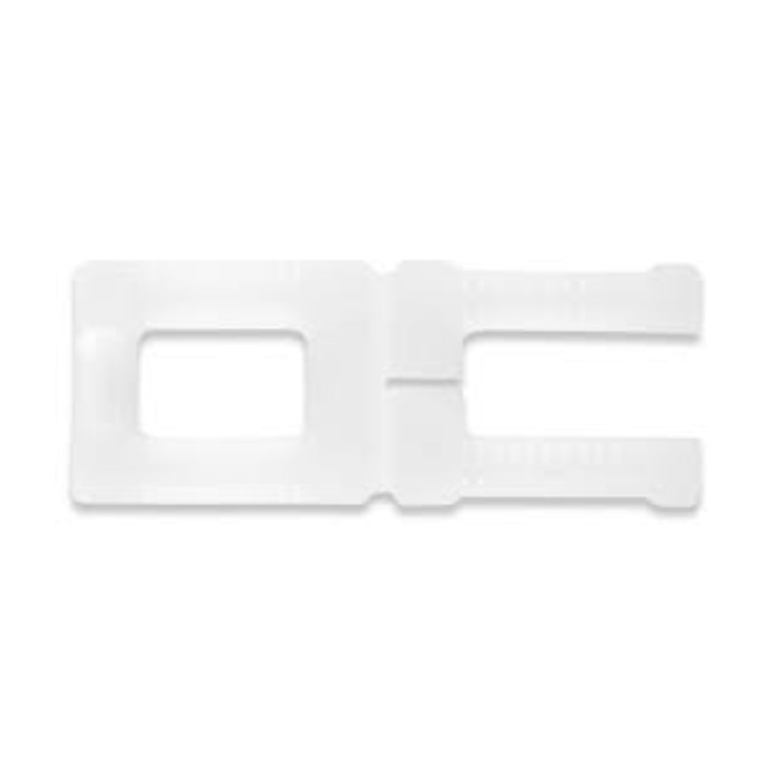 Hebilla para Fleje de Polipropileno de 1/2" pulgada. Color blanco. Para Paquetes.