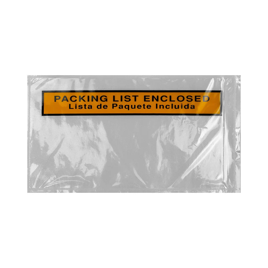 25 x 14 cm Sobres Packing List "Enclosed" | Paquete de 100 | Polietileno CPP/CPE y Papel | Transparente