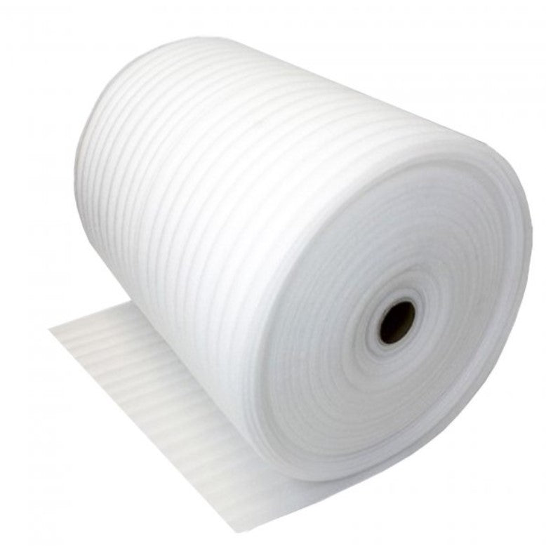 Rollo de Espuma Polyfoam de 1/8" x 105 m | Polietileno Espumado | Blanco | Texturizado Ondulado