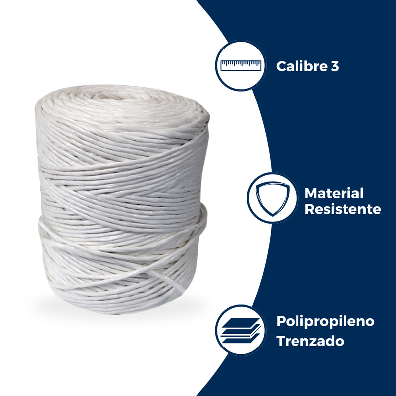 Características de la rafia en rollo blanca: hecho de polipropileno trenzado, material resistente y calibre 3.