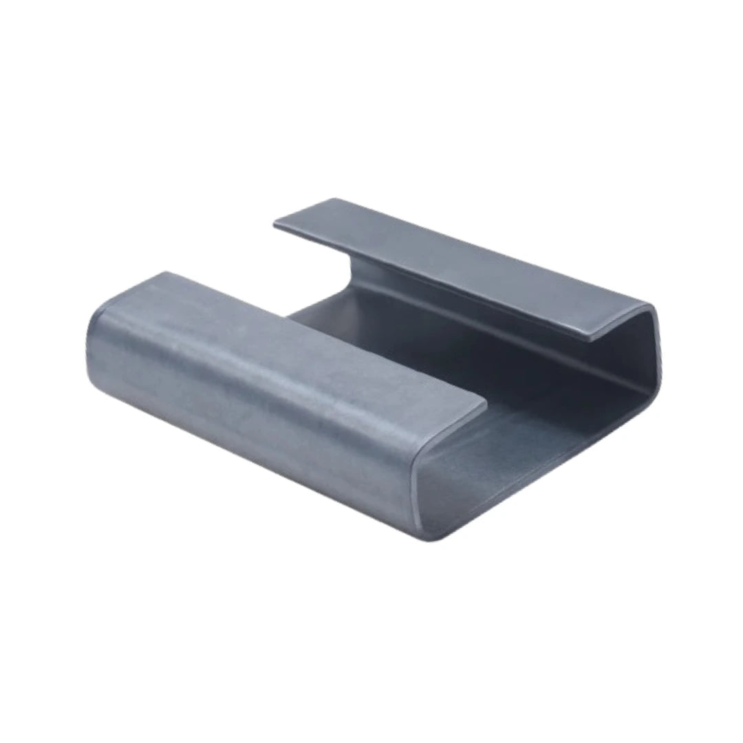 Sellos AC de Acero Galvanizado para Fleje de Acero - 5/8" Cerrado | Paquete de 1000 | Gris Plata | Cal. 24