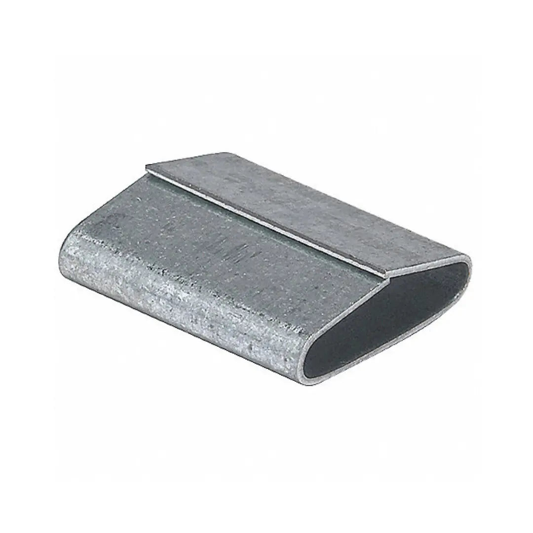 Sello de acero galvanizado para fleje de polipropileno de 1/2" - Cerrado / Traslapado