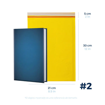 21 x 30 cm Sobres con Burbuja Amarillos | Paquete de 100 | Papel 100% Reciclado | Tira Abre Fácil