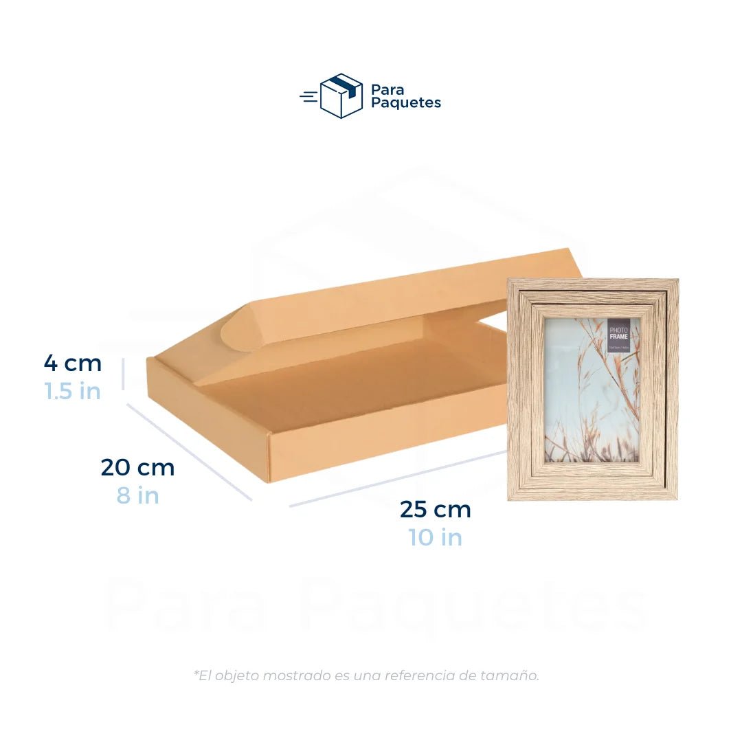 25 x 20 x 4 cm - Cajas de Cartón con Pestañas