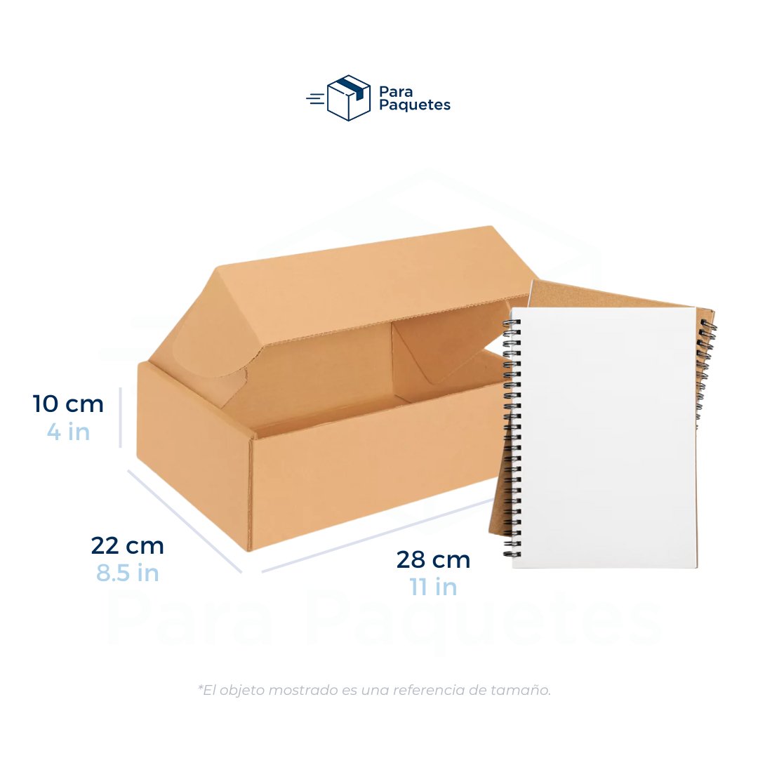 28 x 22 x 10 cm - Cajas de Cartón con Pestañas
