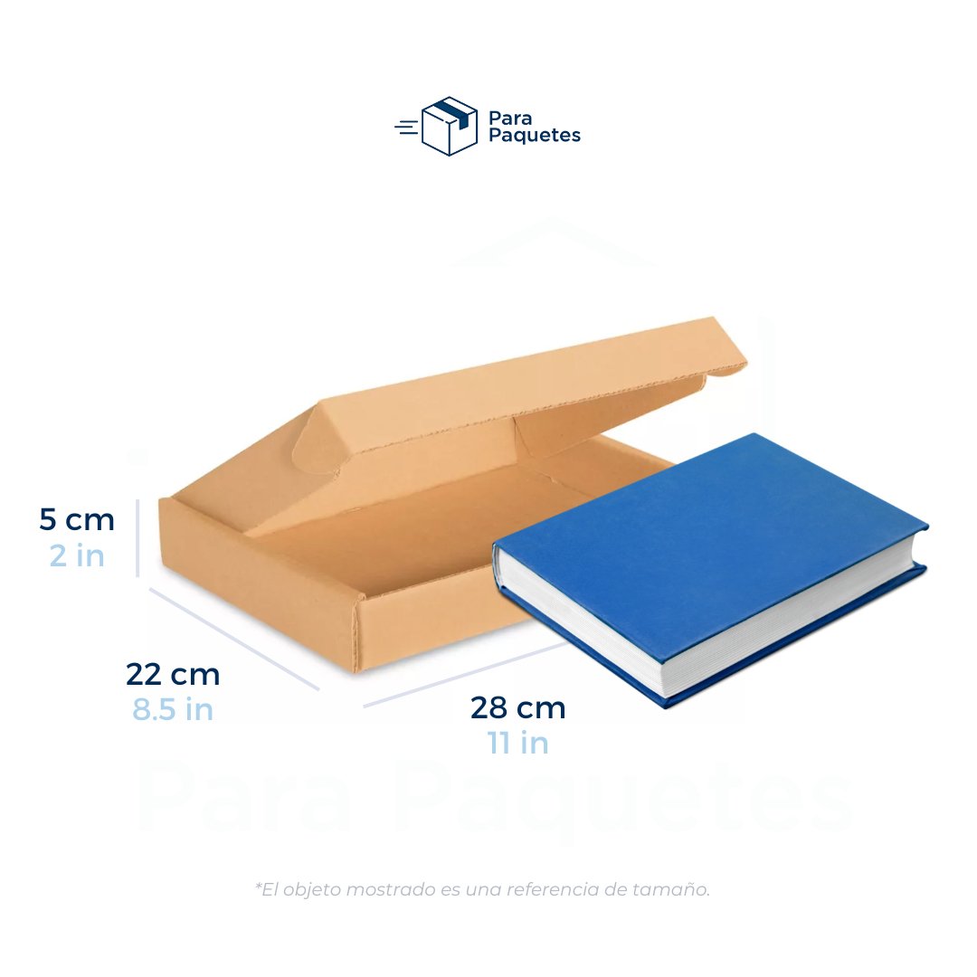 28 x 22 x 5 cm - Cajas de Cartón con Pestañas