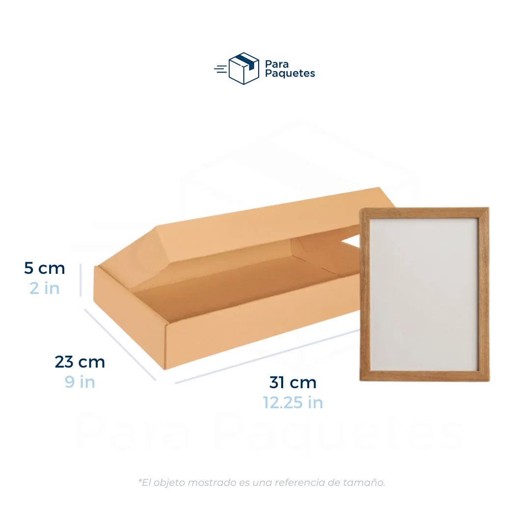 31 x 23 x 5 cm - Cajas de Cartón con Pestañas
