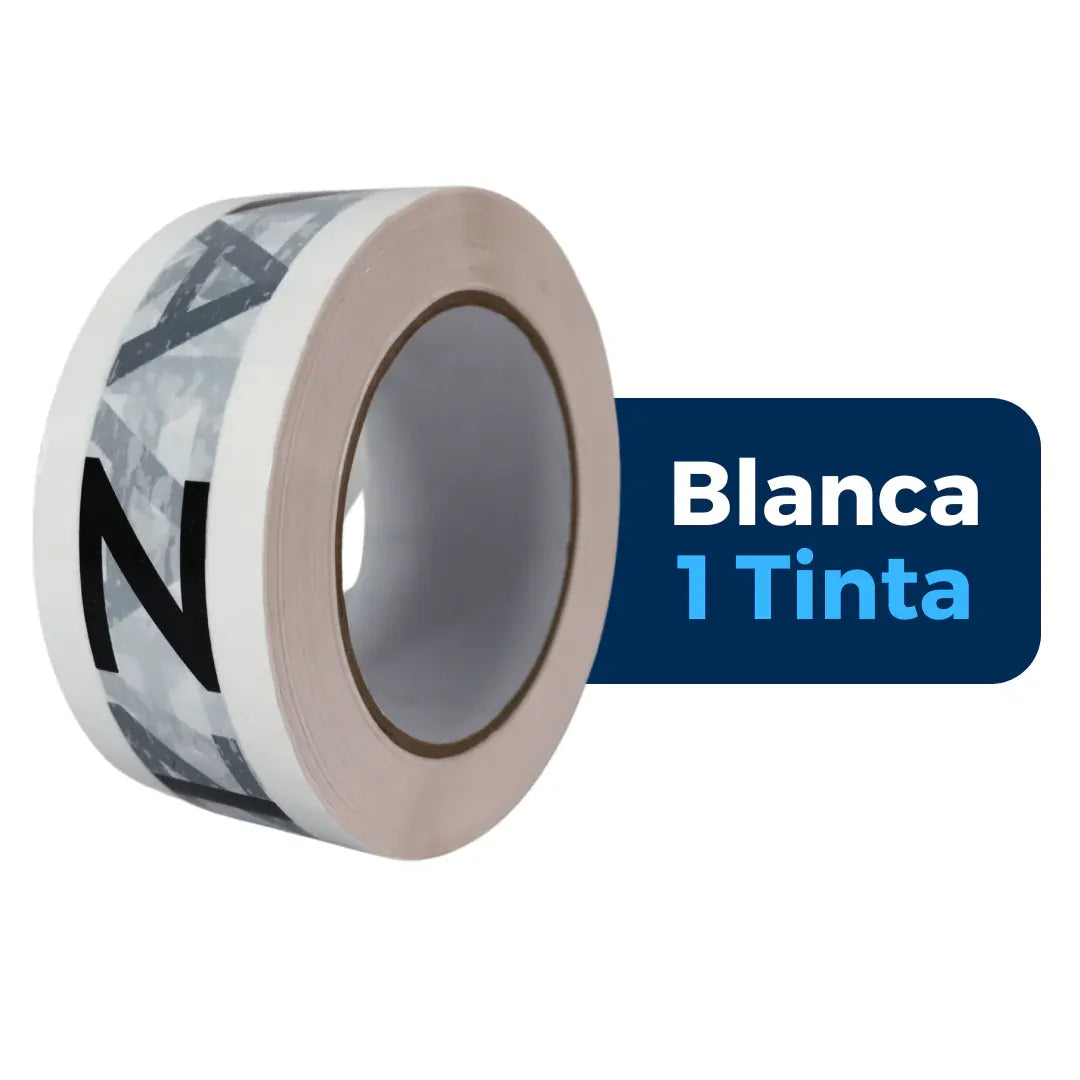 48 mm x 150 m - Cinta Adhesiva Personalizada Blanca a 1 Tinta