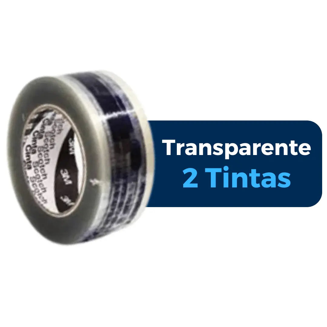 48 mm x 100 m - Cinta Adhesiva Personalizada Transparente a 2 Tintas