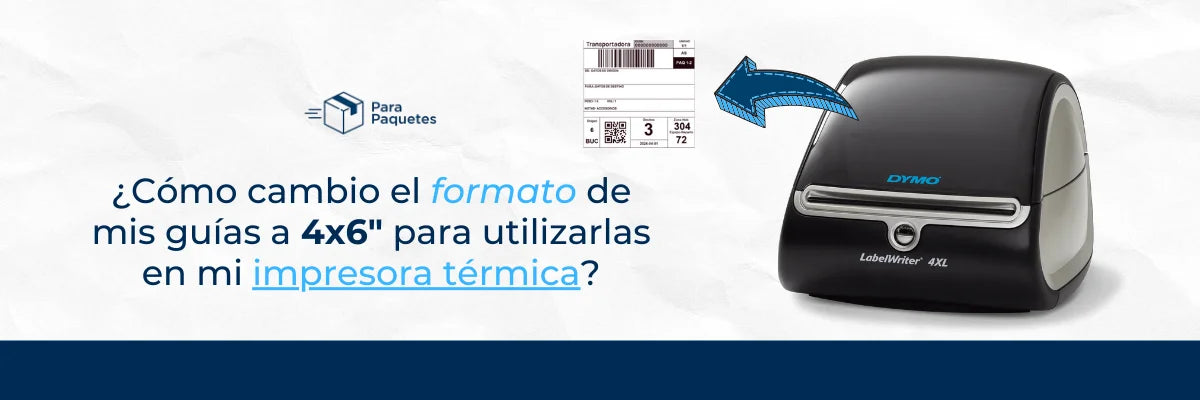 ¿Cómo cambio el formato de mis guías a 4x6" para utilizarlas en mi impresora térmica?