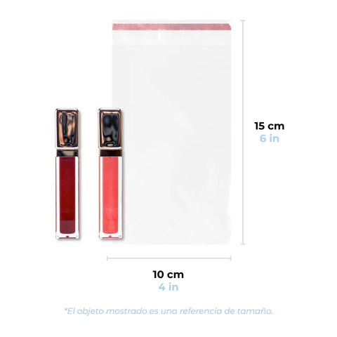 10 x 15 cm - Bolsas de Celofán con Adhesivo | Paquete de 1000 | Transparente