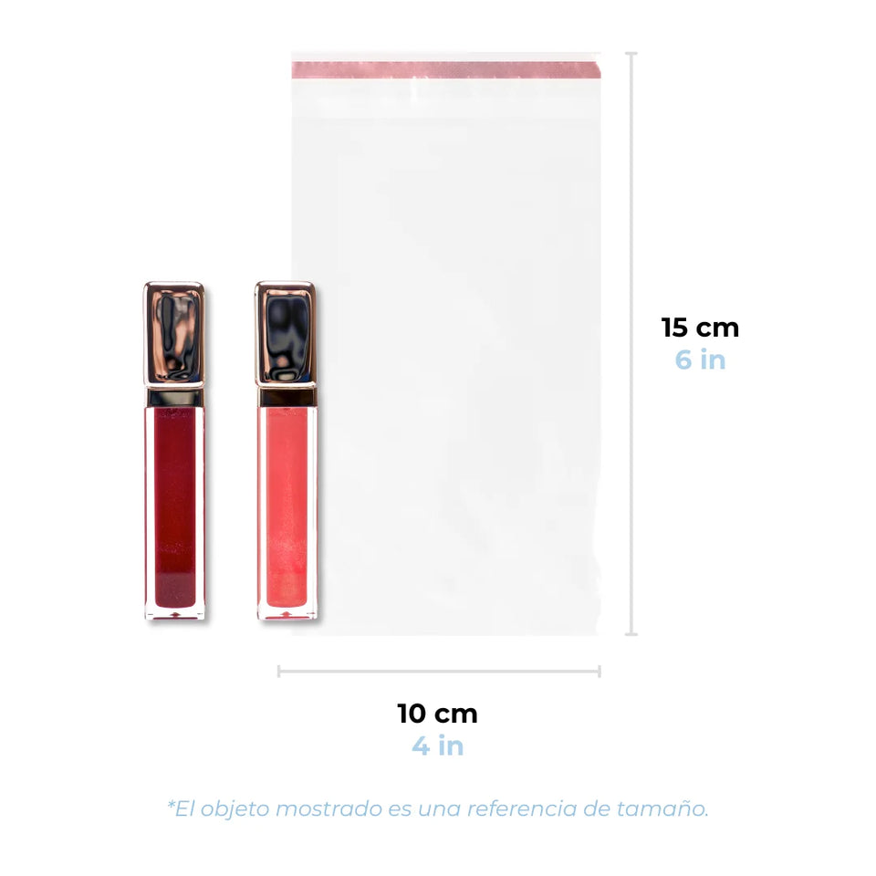 10 x 15 cm - Bolsas de Celofán con Adhesivo | Paquete de 1000 | Transparente