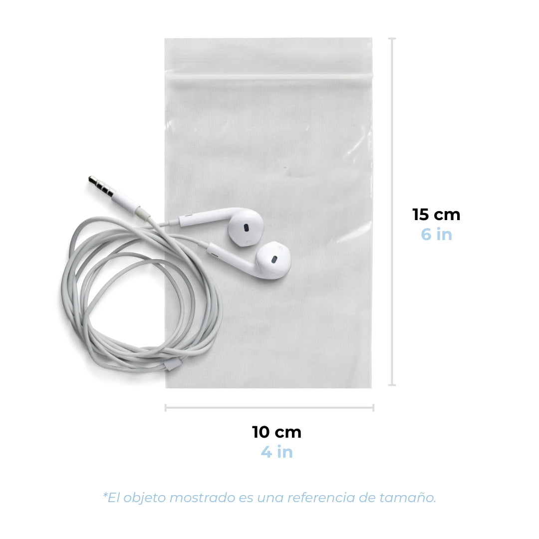 10 x 15 cm - Bolsas de Plástico con Cierre Ziploc