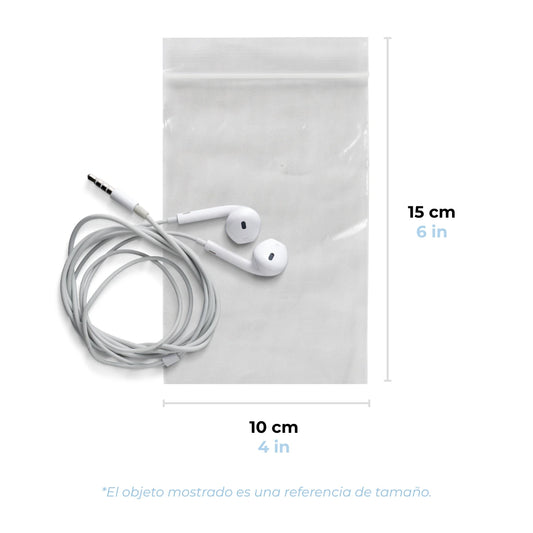 10 x 15 cm - Bolsas de Plástico con Cierre Ziploc | Paquete de 1000 | Transparente | Tipo Ziploc