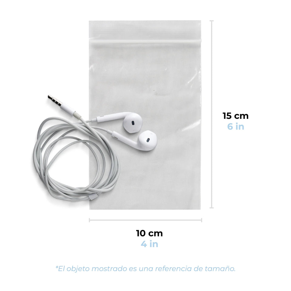 10 x 15 cm - Bolsas de Plástico con Cierre Ziploc | Paquete de 1000 | Transparente | Tipo Ziploc