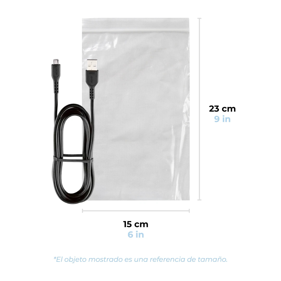 15 x 23 cm - Bolsas de Plástico con Cierre Ziploc