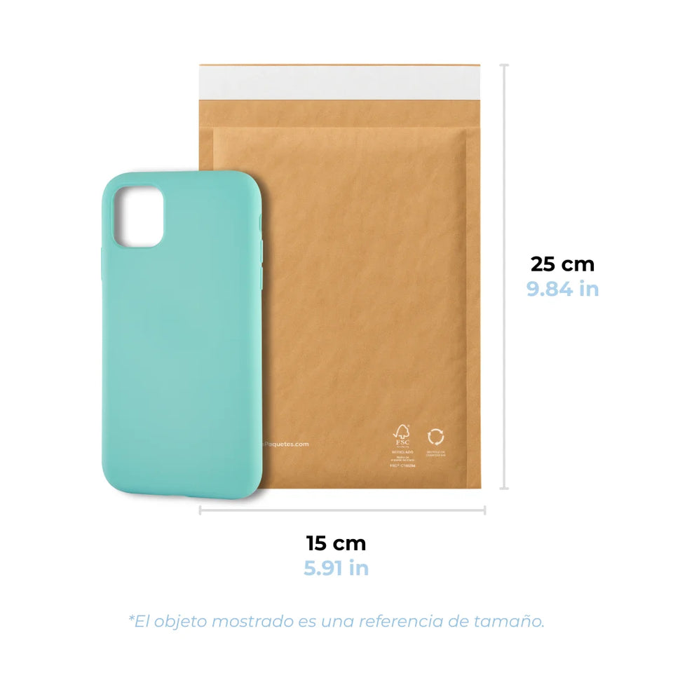 15 x 25 cm Sobres de Papel Kraft Honeycomb | Paquete de 250 | Papel Kraft 100% Reciclado | Café