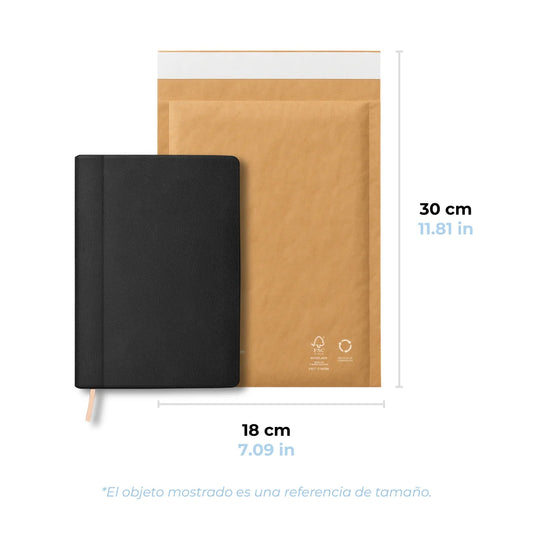 18 x 30 cm Sobres de Papel Kraft Honeycomb | Paquete de 100 | Papel Kraft 100% Reciclado | Café