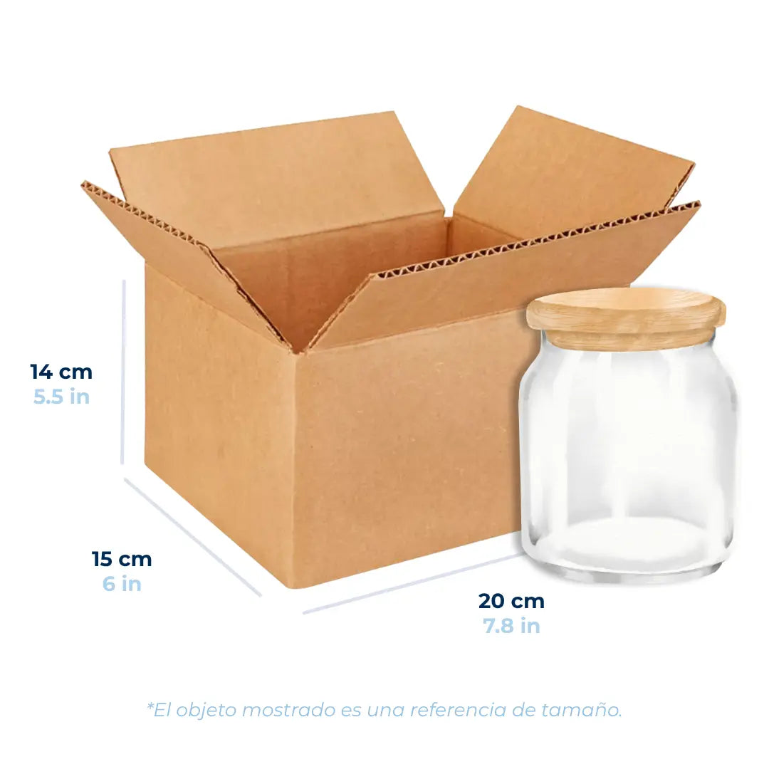 Caja de cartón para envíos kraft color café 20 x 15 x 14 cm
