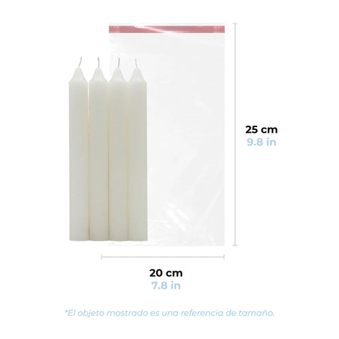 20 x 25 cm - Bolsas de Celofán con Adhesivo | Paquete de 1000 | Transparente