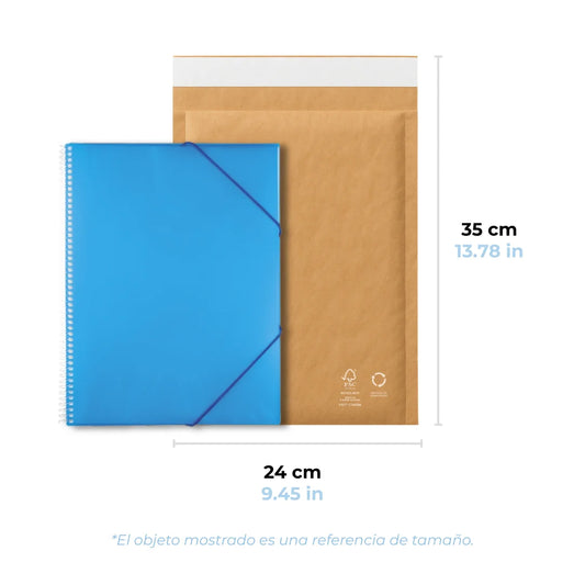 24 x 35 cm Sobres de Papel Kraft Honeycomb | Paquete de 100 | Papel Kraft 100% Reciclado | Café