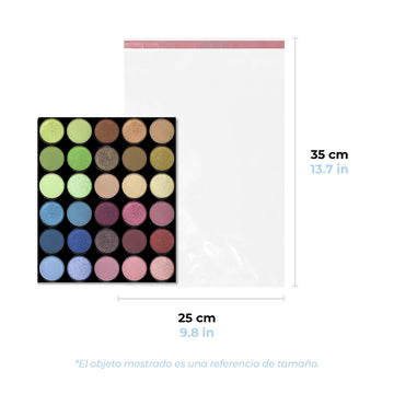 25 x 35 cm - Bolsas de Celofán con Adhesivo | Paquete de 1000 | Transparente