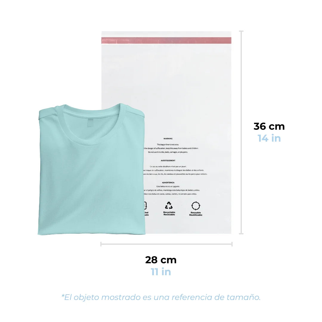 28 x 36 cm - Bolsas con Advertencia de Asfixia