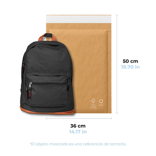 36 x 50 cm Sobres de Papel Kraft Honeycomb | Paquete de 50 | Papel Kraft 100% Reciclado | Café