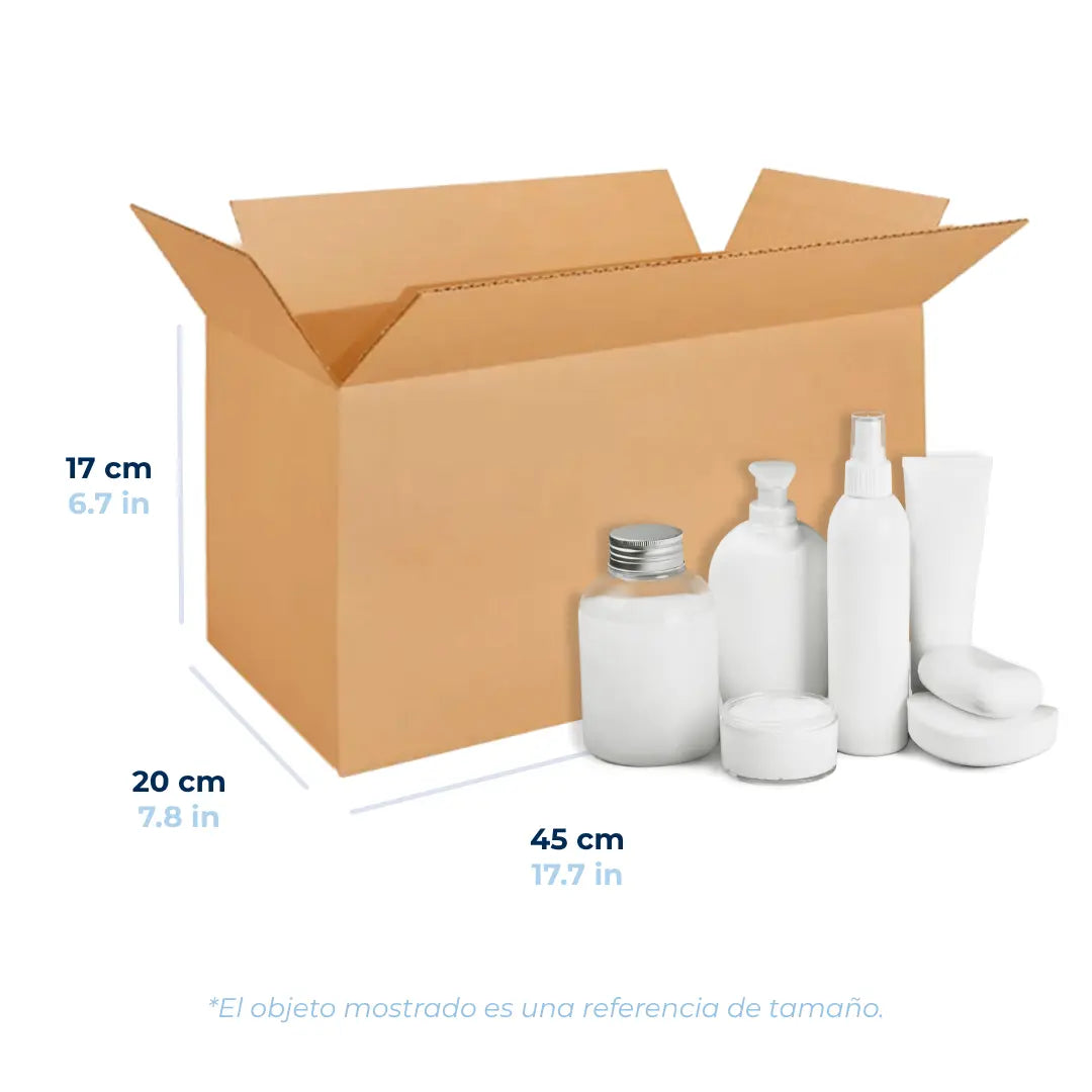 Caja de cartón para envíos kraft color café 45 x 20 x 17 cm