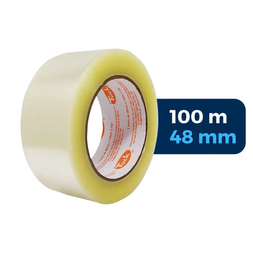 48 mm x 100 m - Cinta de Empaque Uso Comercial Transparente (Tuk 182)