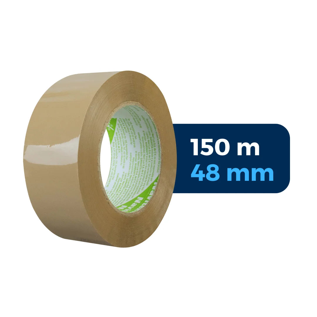 48 mm x 150 m - Cinta Adhesiva Acrílica Uso Pesado Canela (Navitek 200)