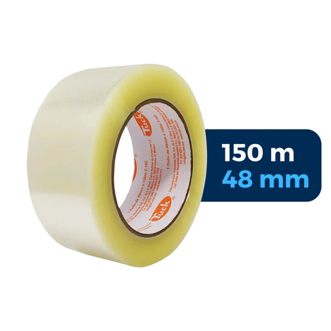 48 mm x 150 m - Cinta de Empaque Uso Comercial Transparente (Tuk 182)