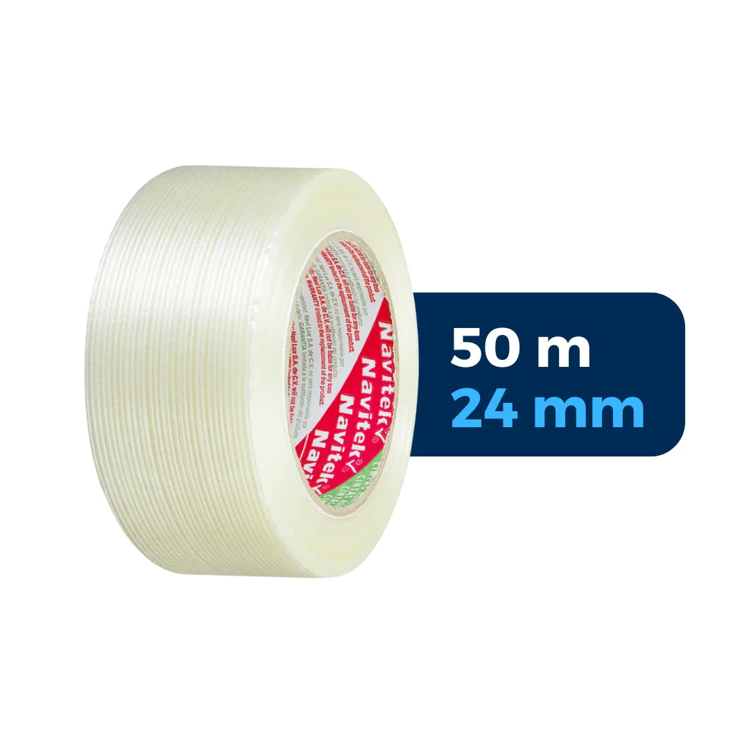 48 mm x 50 m - Cinta Adhesiva Flejadora Transparente (Navitek 199)