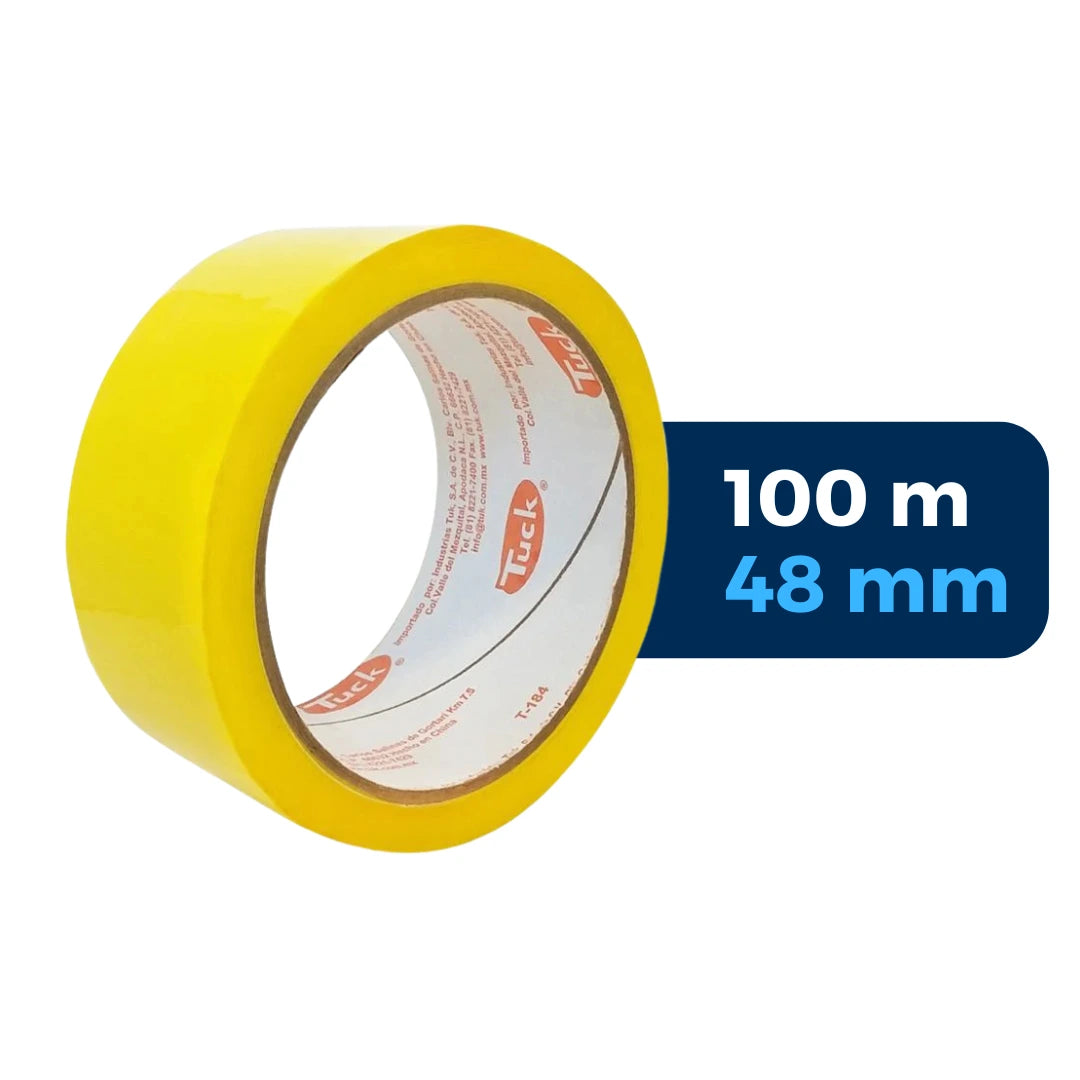 48 mm x 100 m - Cinta Adhesiva para Empaque Amarilla (Tuk 184) 218417