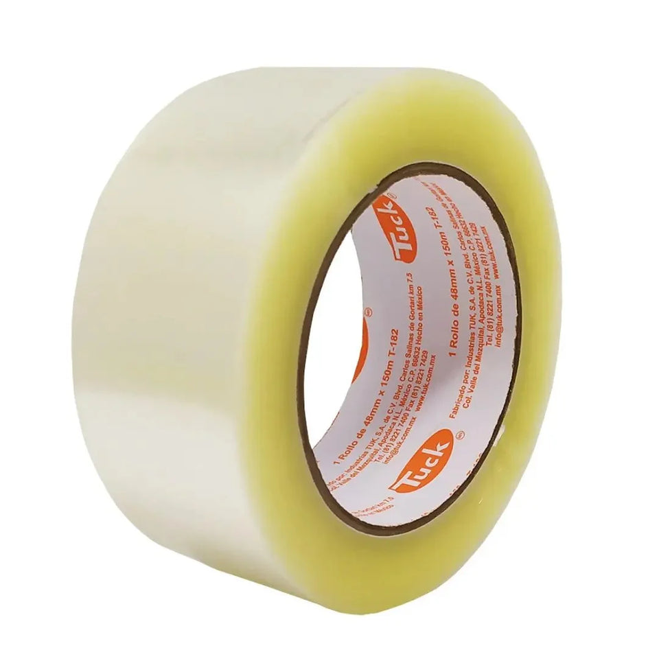 48 mm x 100 m - Cinta de Empaque Uso Comercial Transparente (Tuk 182)