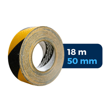 50 mm x 18 m - Cinta Adhesiva Antiderrapante Amarilla (Navitek 760) | Amarilla y Negra