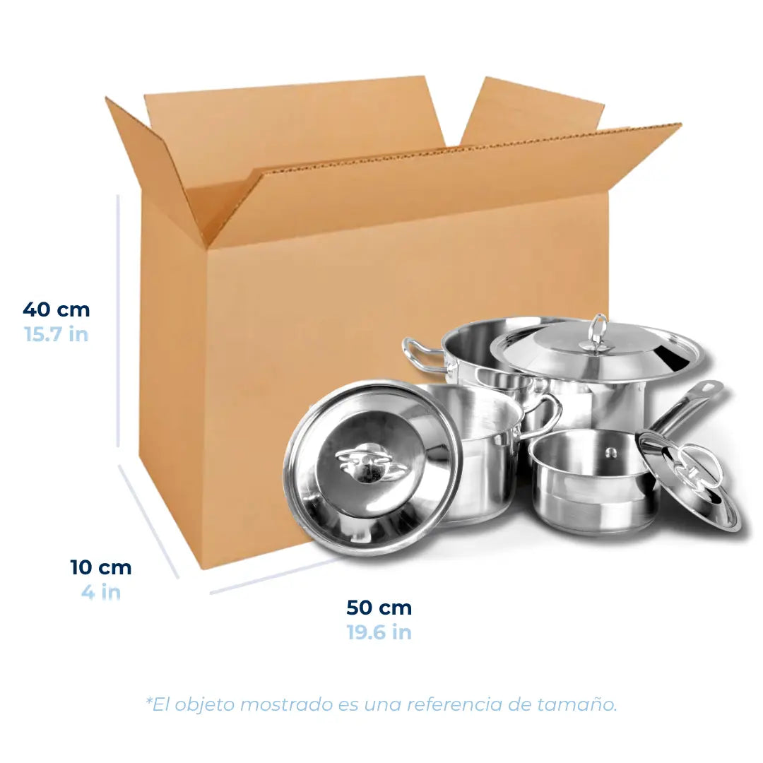 Caja de cartón para envíos kraft color café   50 x 10 x 40 cm